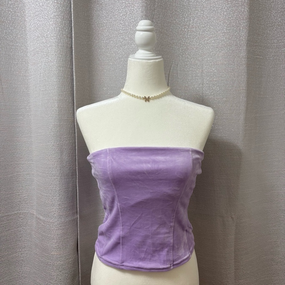Y2K Forever 21 Lilac Strapless Camisole Size large Coquette, Soft Girl, Preppy,